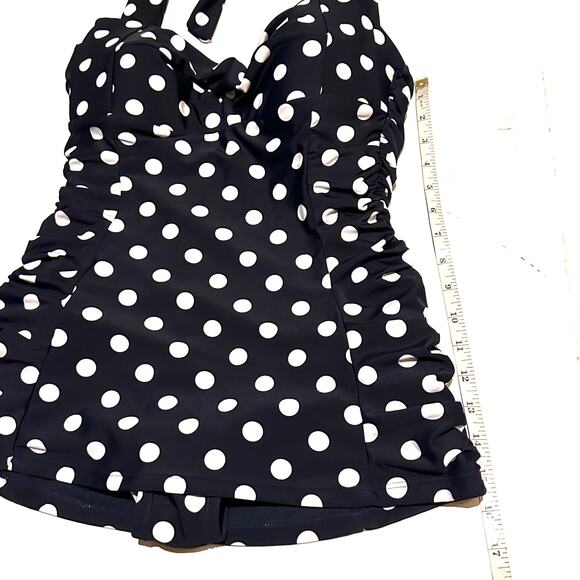 Unique Vintage Corinne Halter Polka Dot Swimsuit Women's M Medium - Picture 5 of 7